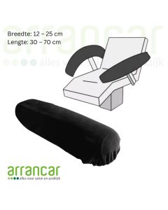 Badstof hoes voor armleuning universeel 2st Zwart Maxi