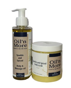 Oil 'n More Sparkle and spiced body & massage olie, 150ml