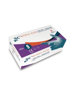SC nitrile Plus handschoenen poedervrij blauw S, 200st