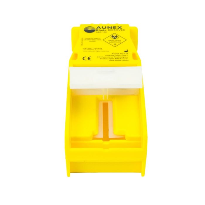 Aunex scalpelmesverwijderaar / bladebox alternatief