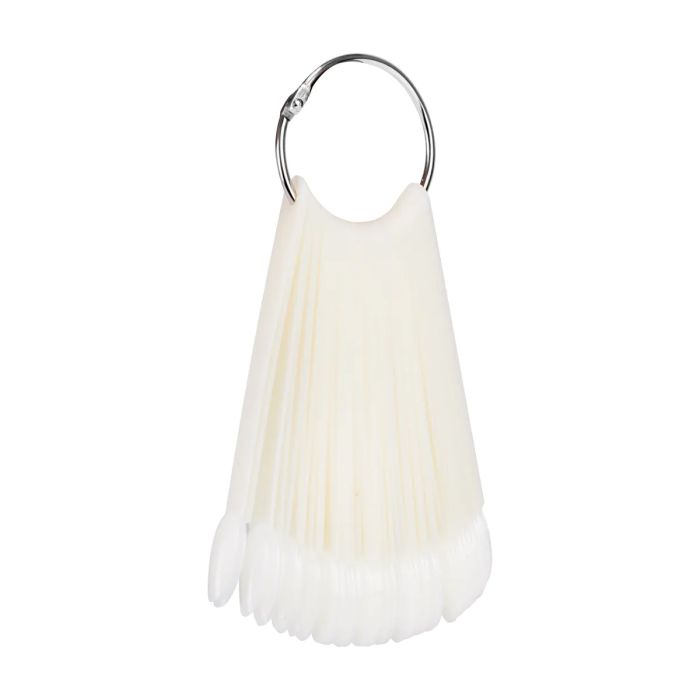 Nagel display naturel, ovaal met ring, 50st