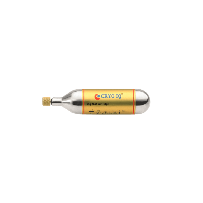 Cryo IQ N2O Gas cartridge 25g met valve