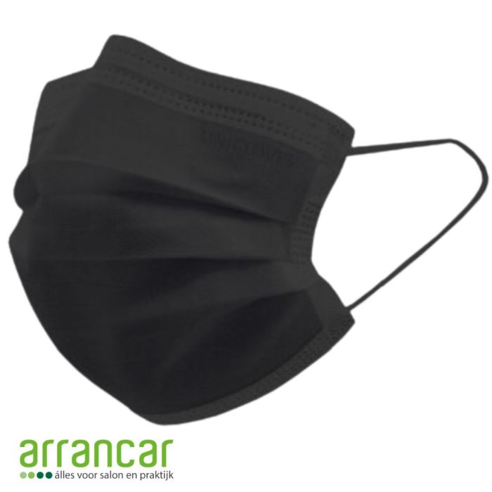 Unigloves Mondmasker IIR 3 laags zwart 50st