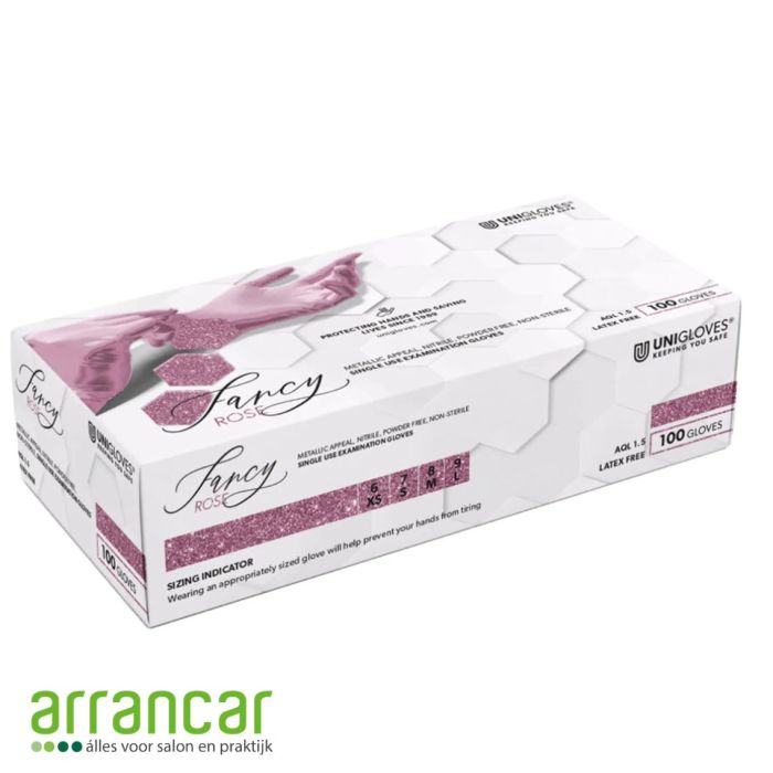 Unigloves handschoenen Fancy rose nitril S 100st