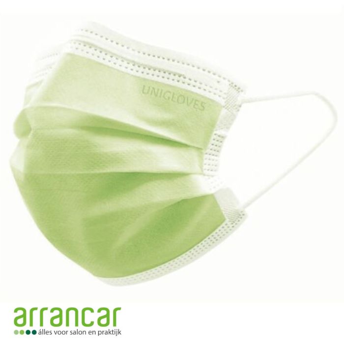 Unigloves Mondmasker IIR 3 laags groen 50st