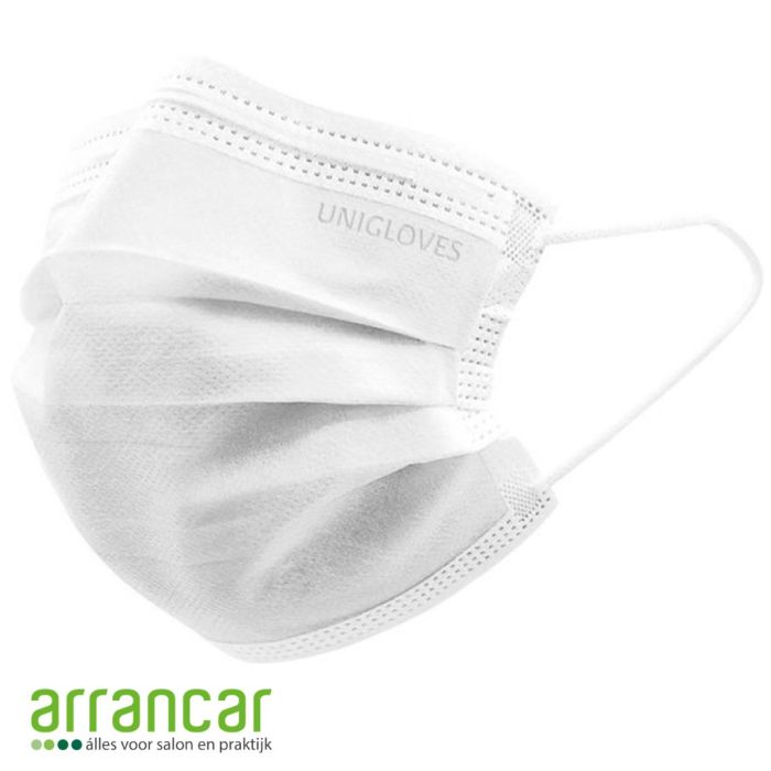 Unigloves Mondmasker IIR 3 laags wit 50st