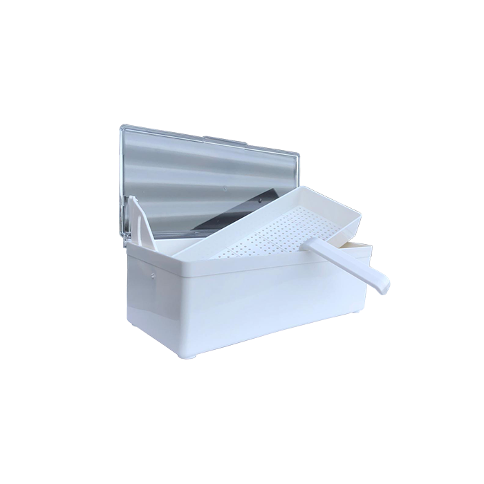Desinfectiebak kunststof met tray en deksel 1,2L