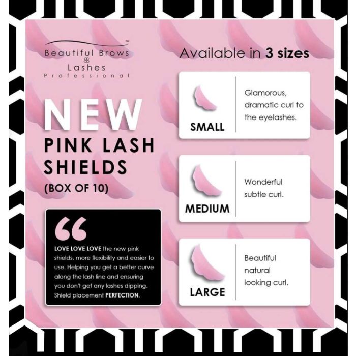 Lash Bomb Shields, maat L, PINK, 10st