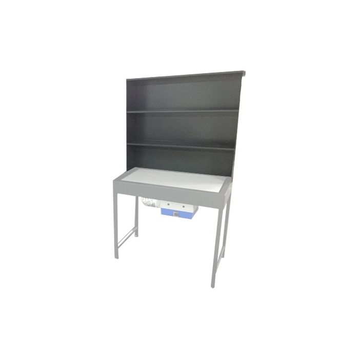 Opbouw voor lijmtafel met afzuiging, 3 niveaus