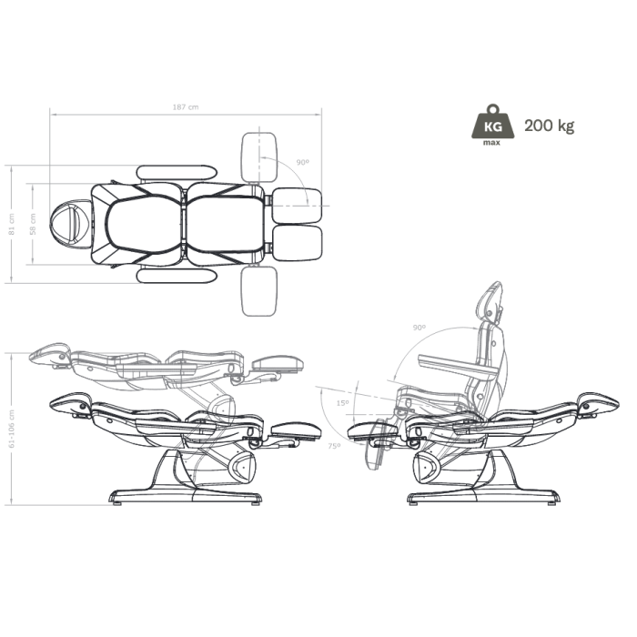 Sadira podostoel 3 motoren wit