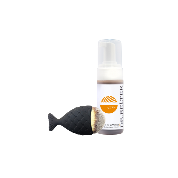 Dr. Belter Sun Self Tanning Mousse set (tasje + waaierpensee