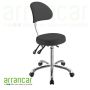 Tabouret rond met rug 1025B grijs