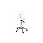 Tabouret met rugleuning in wit