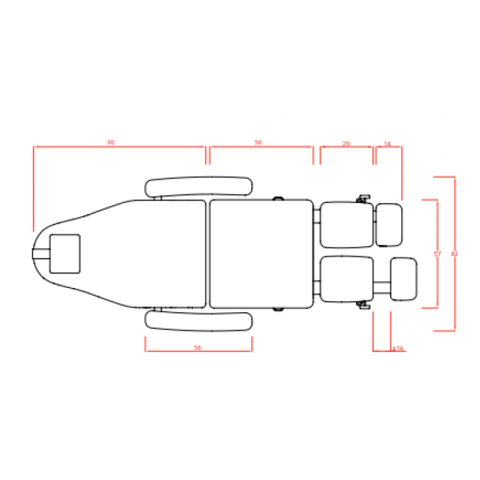 Behandelstoel Amazoni 5 motoren, grijs