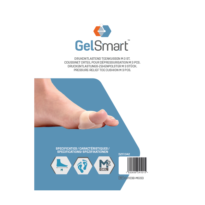 GelSmart Drukontlastend teenkussen medium, 3st