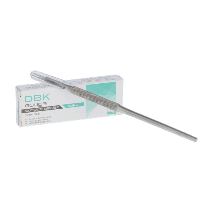 DBK Handvat eeltguts / holle beitels + testbox mesjes