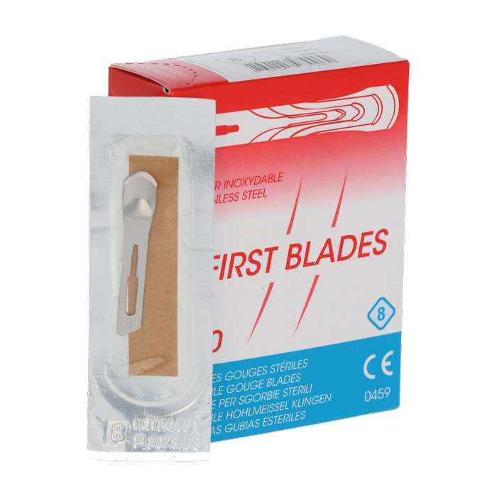 First Blades eeltguts/ holle beitel mesjes nr. 8 50st