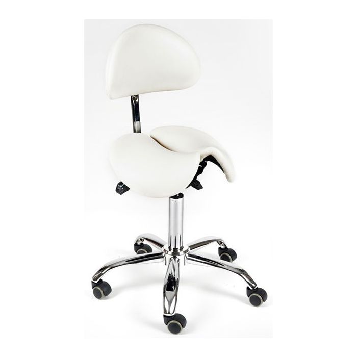 Vlinder Tabouret met rugleuning wit