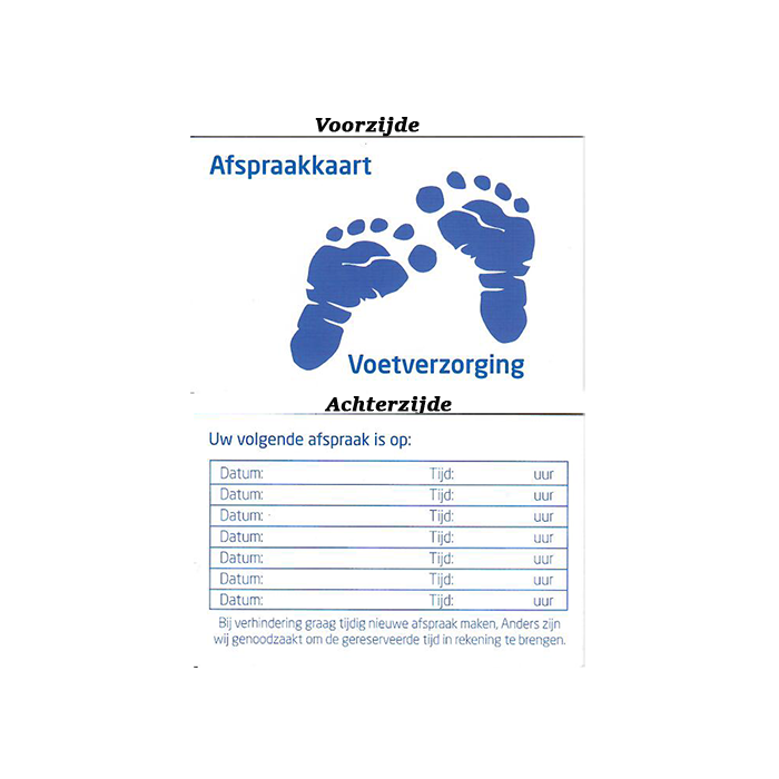 Afspraakkaartjes voetverzorging 100st.