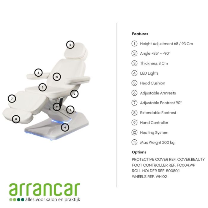 Behandelstoel Serenza - 4 motoren wit