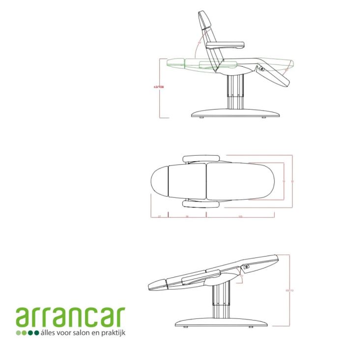 Behandelstoel Vome - 3 motoren wit
