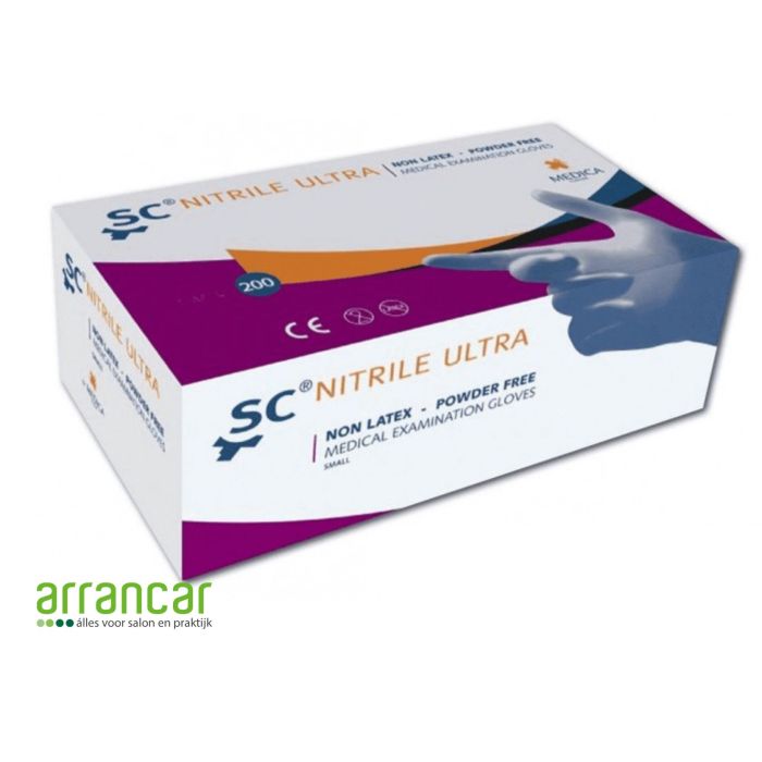 SC nitrile Ultra handschoenen poedervrij blauw S, 200st