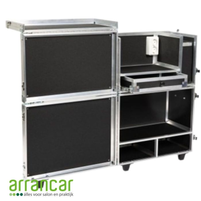 Deelbare koffer met lade (motor boven) (zwart)