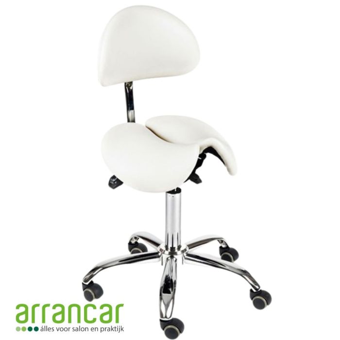 Vlinder Tabouret met rugleuning wit