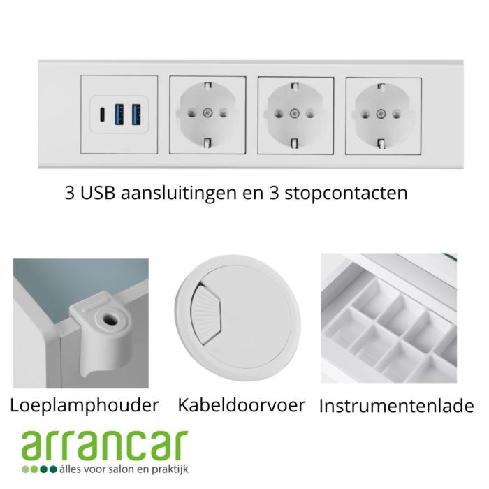 Werktafel Elba met loeplamphouder
