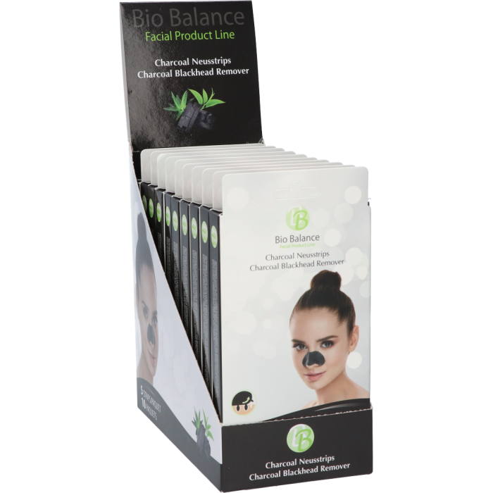 Bio Balance Charcoal neusstrips display 10x5 strips