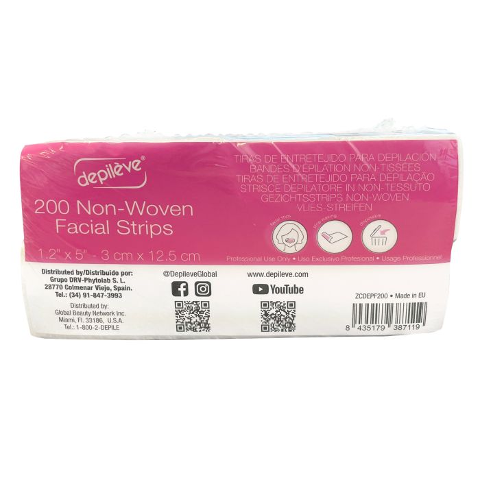 Depileve gelaatsstrips (ook voor bikini) 12,5x3cm - 200st