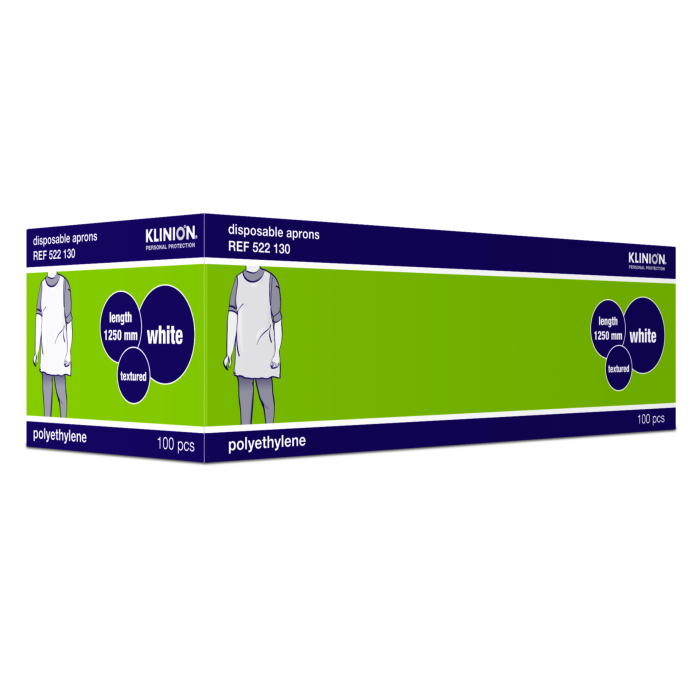 Klinion wegwerp Protection schort 100st wit 125x80cm 0.018mm