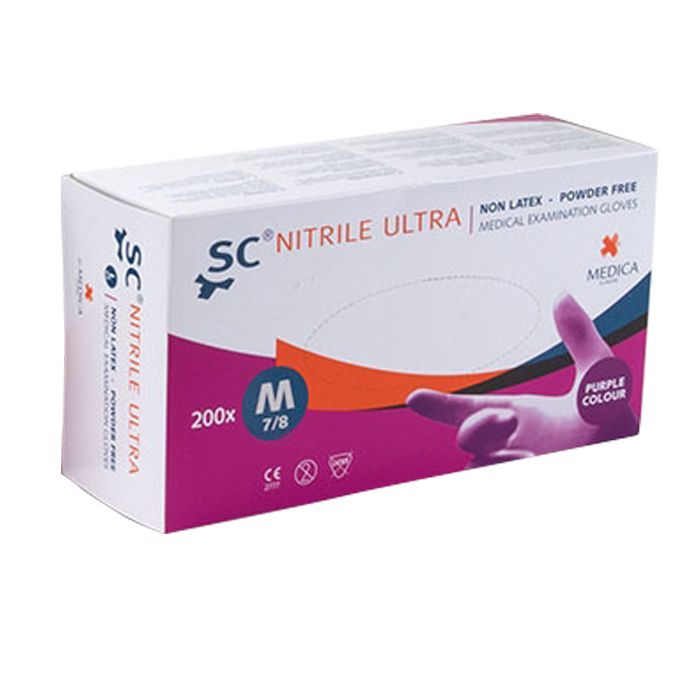 SC nitrile Ultra poedervrij paars M, 200st