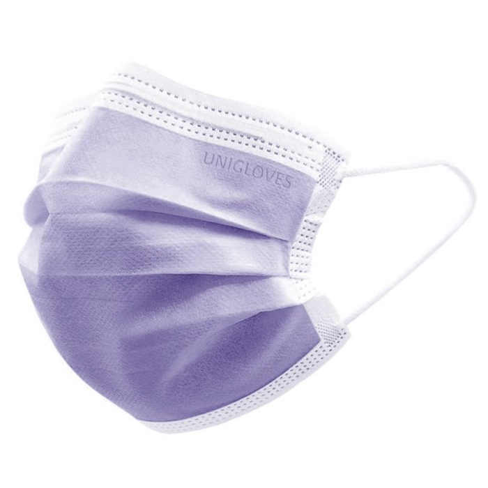 Unigloves Mondmasker IIR 3 laags paars 50st