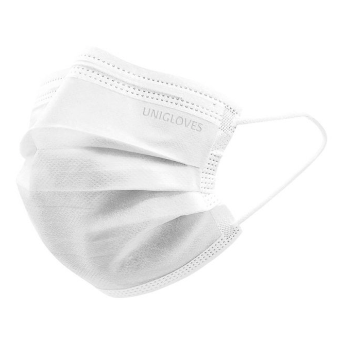 Unigloves Mondmasker IIR 3 laags wit 50st