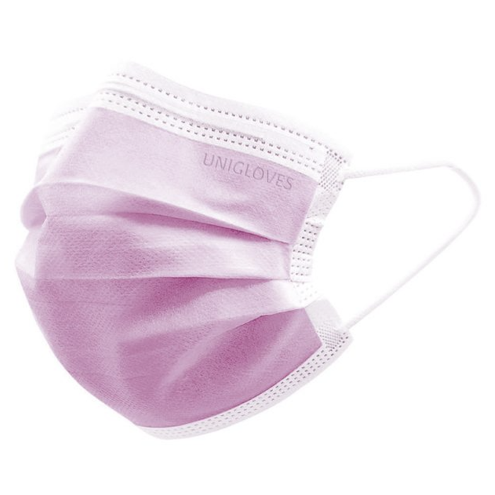 Unigloves Mondmasker IIR 3 laags roze 50st