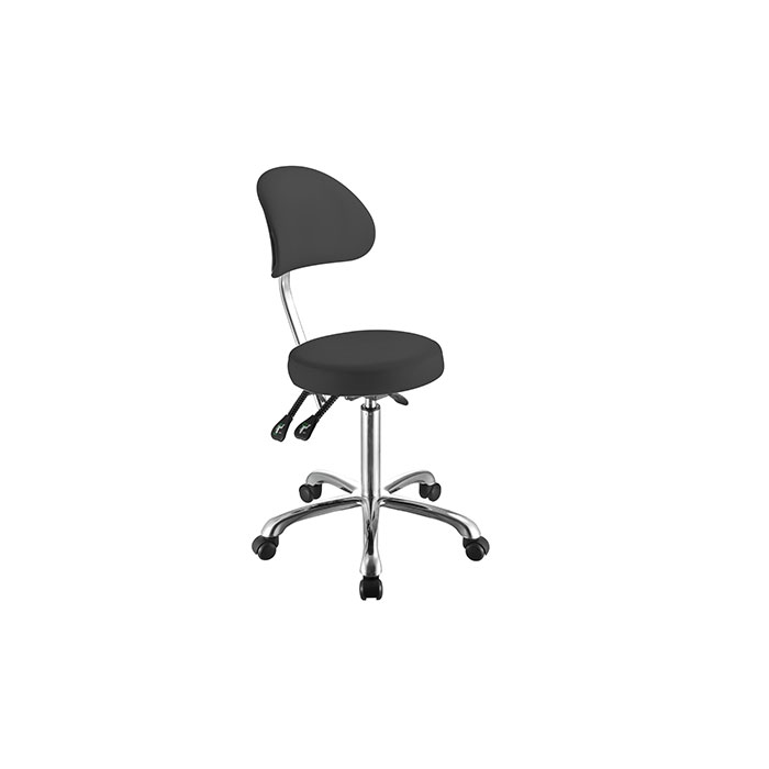 Tabouret rond met rug 1025B grijs