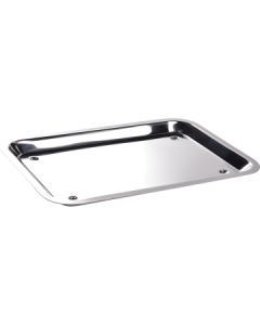 Inox ongeribbeld schaal 30x21x1 cm