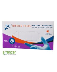 SC nitrile Plus handschoenen poedervrij blauw M, 100st