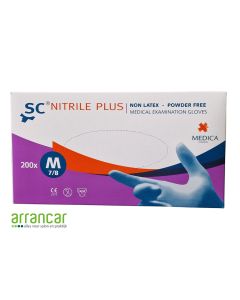 SC nitrile Plus handschoenen poedervrij blauw M, 200st