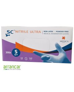 SC nitrile Ultra handschoenen poedervrij blauw S, 200st