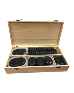Hot Stone Basalt Stenen Set 54 Delig in Kist