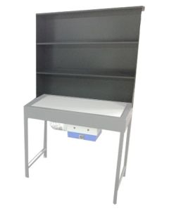 Opbouw voor lijmtafel met afzuiging, 3 niveaus