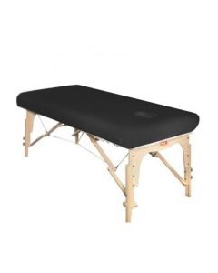 Badstof massagetafelhoes met neusgat, zwart