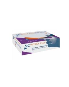 SC nitrile Plus handschoenen poedervrij blauw M, 100st