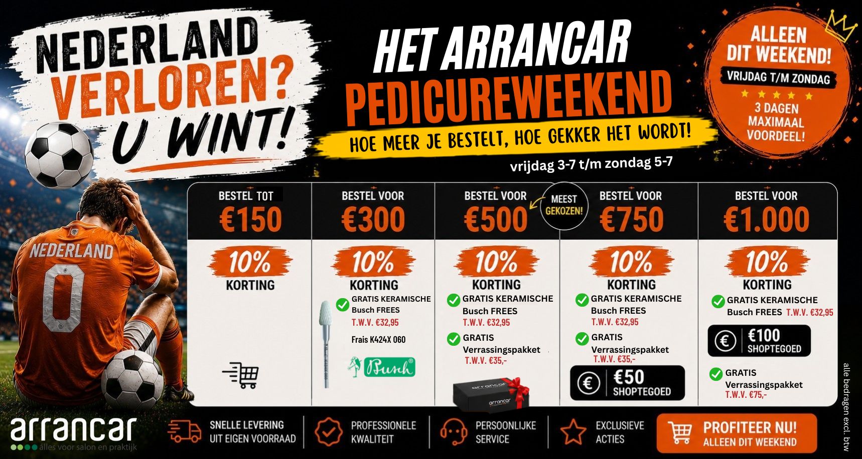 Nederland verloren, U WINT