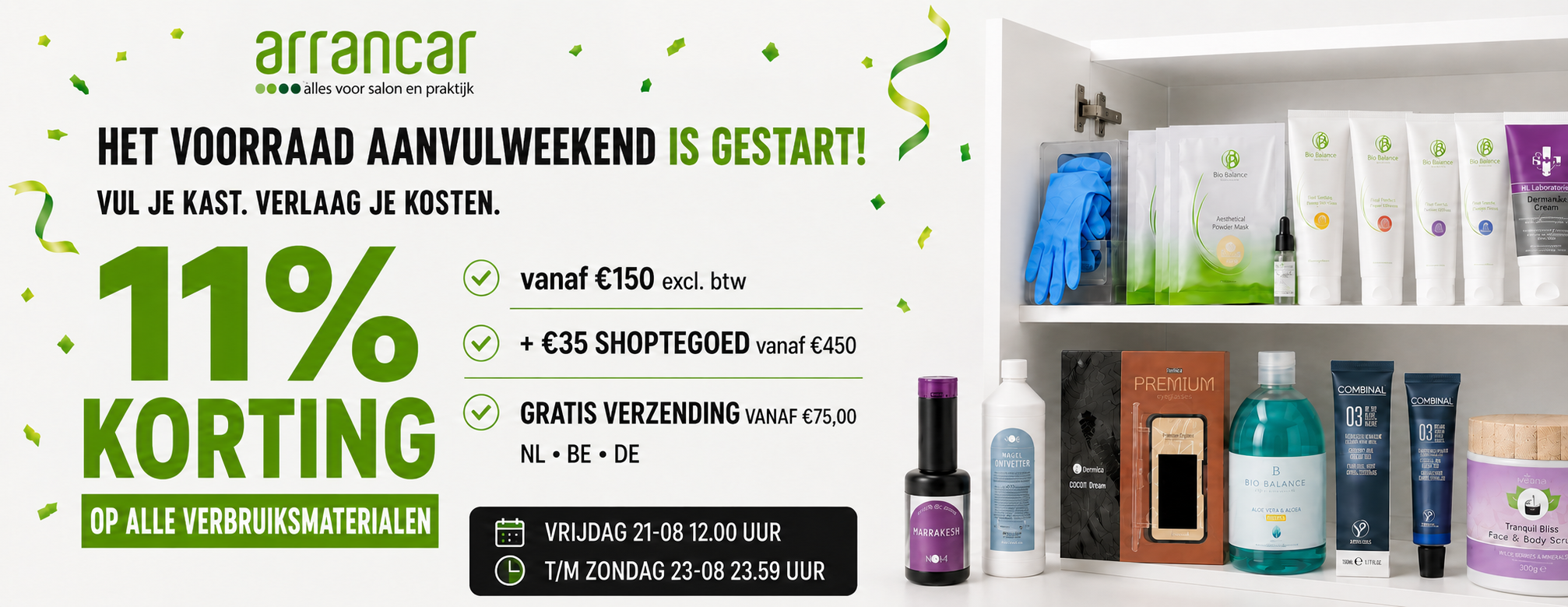 Arrancar voorraad aanvul weekend